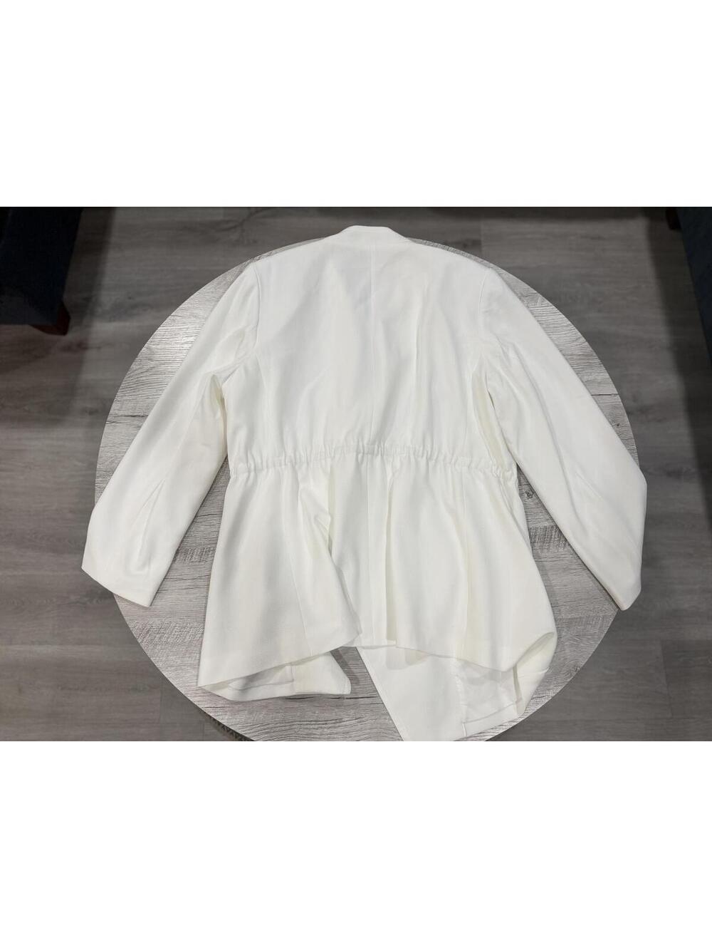 Kasper White Open Front Blazer 1X Minimalist Office Chic Lightweight Jacket - Picture 9 of 9